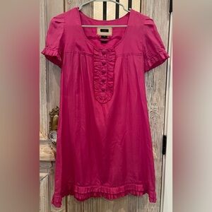 Boutique. Sanctuary clothing. Silk and Cotton. Pink Ruffle Shift Dress Size XS